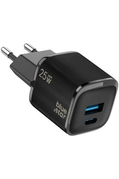 Blue Ασύρματος Φορτιστής Star GaN με Θύρα Εξόδου USB-A και Θύρα Εξόδου USB-C,...