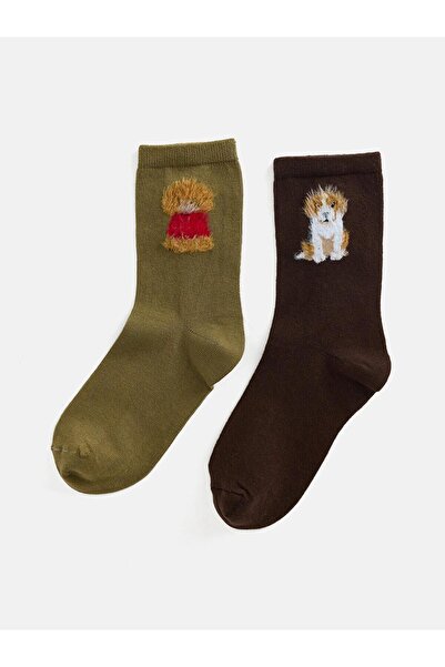 LC Waikiki Embroidered Women's Socks 2-Pack (W6)