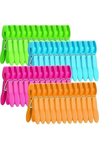 X SPRING Laundry Clip, 48PCS Colorful Clothes Pins with Stainless Steel Sprin...