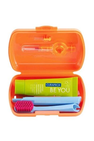 Curaprox Orange Curebrooks Dental Care Travel Kit - Toothpaste 10ml + Brush