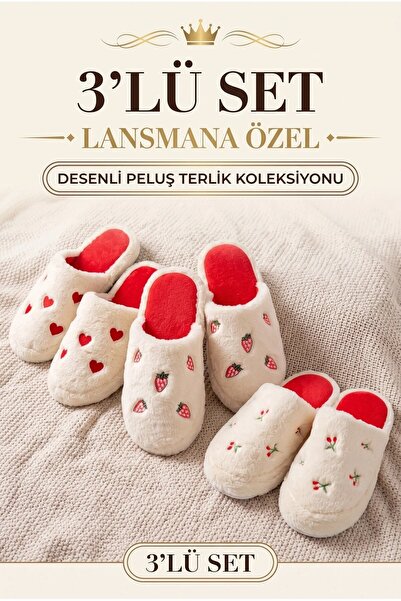 StWenn Set of 3 Furry Warm Fluffy Figured Slippers Women's Home Slippers Nois...