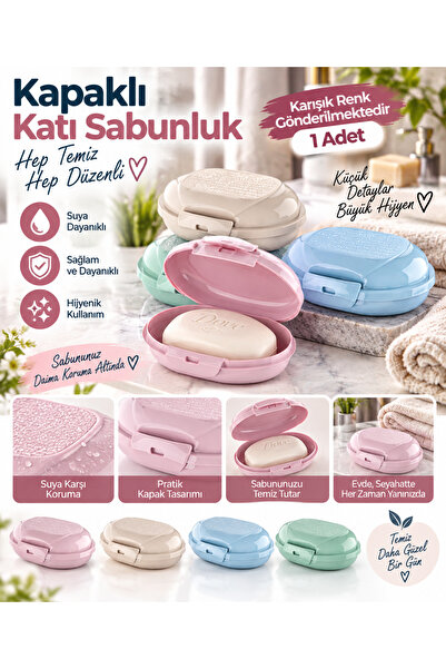 Tasarım Evi Perla Kapaklı Katı Sabunluk - 1 Adet
