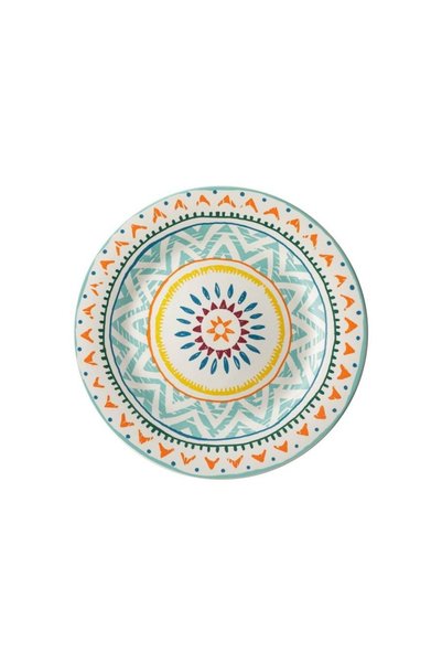 OEM Farfurie întinsă din porțelan 27 cm, model Aztec multicolor