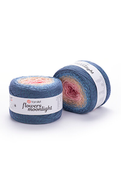 Yarnart Flowers Moonlight Pamuklu Simli Degrade El Örgü İpi 260 gr 1000 m - 1...