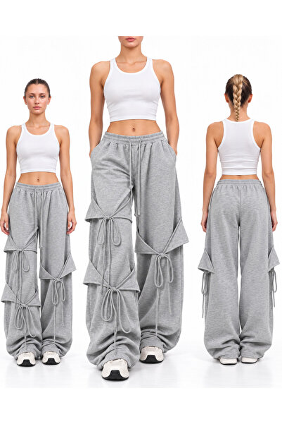 Weekeep Y2K Ribbon Trend Street Style Unisex Sweatpants