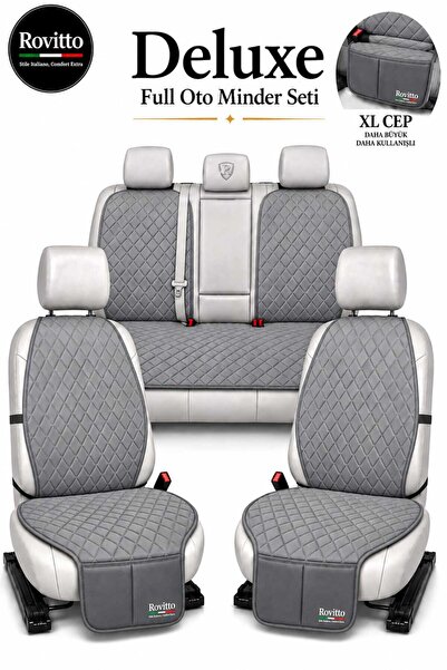 Rovitto Deluxe Oto Koltuk Minder Seti - FULL SET - XL Cep - Kolay Montaj - Ka...