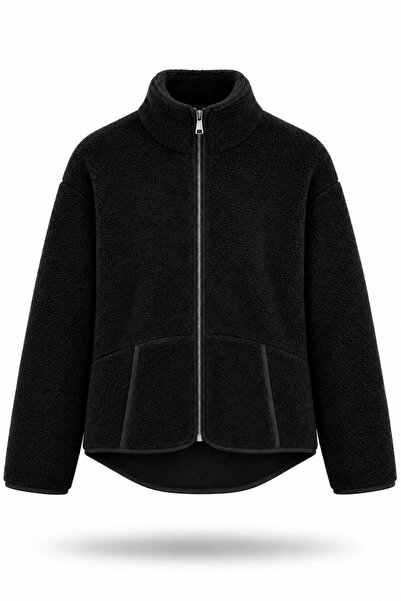 5in1Canpolat Siyah Polar Ceket 23236