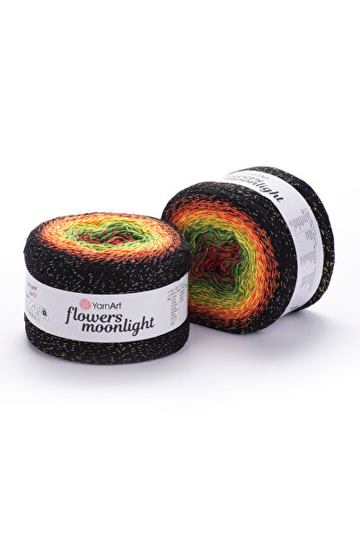 Yarnart Flowers Moonlight Pamuklu Simli Degrade El Örgü İpi 260 gr 1000 m - 1...