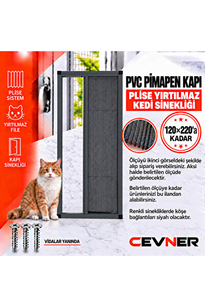 Genel Markalar PVC Pimapen Kapı Plise Pet Tül Yırtılmaz Kedi Sinekliği Antras...