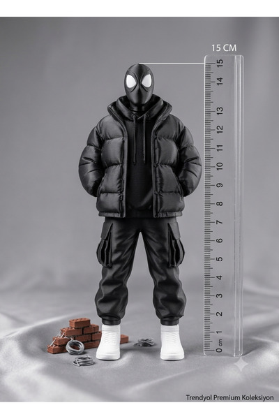 3D Örümcek Adam Figür 15 cm – Dekoratif Maskeli Süper Kahraman Biblo