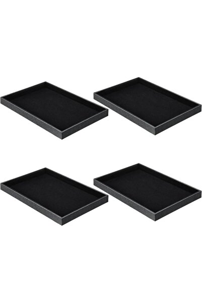 Yelajoy 4 PCS Jewelry Tray,Stackable Velvet Organizer Display