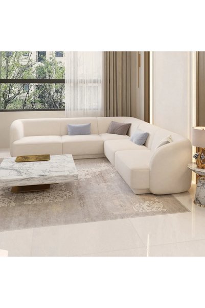 BSB Modern Comfortable Velvet Sofa in L Shape - Dimensions 280X140X85X85 cm - from