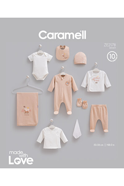 Caramell İncibaby 100% Cotton Premium Quality Moving Cars 10-Piece Baby Boy H...