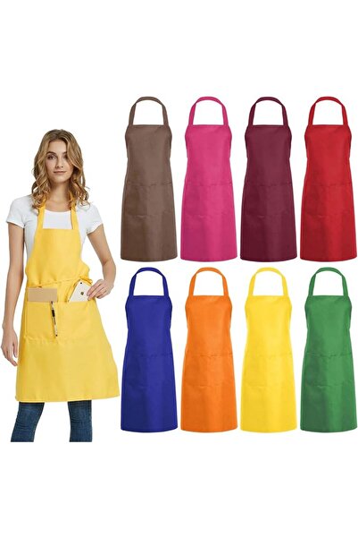 GENERAL DUSKCOVE 8 Pack Bib Aprons Bulk - Unisex Black Commercial Apron with ...