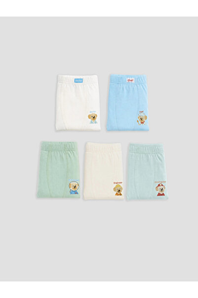 LC Waikiki LCW Kids Ekru Baskılı Erkek Çocuk 5'li Boxer