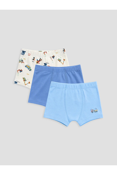 LC Waikiki ملابس داخلية للأولاد من LCW Kids مطبوعة باللون الأبيض، 3 قطع