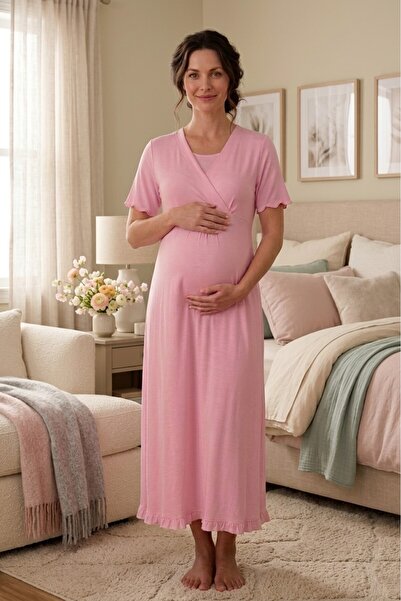 by İGP Maternity Cotton Nightgown with Breastfeeding Feature Effortt