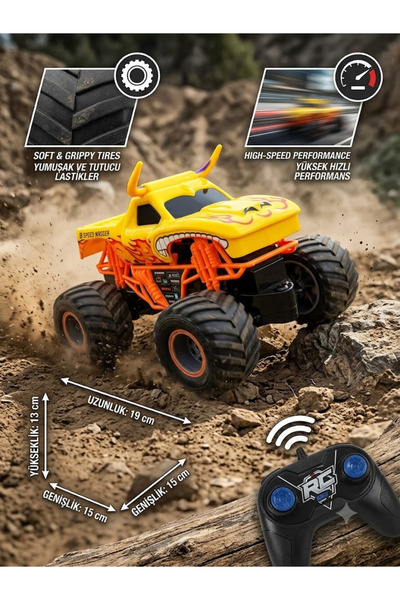 Boratila Toys Uzaktan Kumandalı Yumuşak Teker Off Road Rc Car Araba Oyuncak