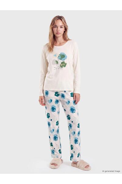 LC Waikiki Crew Neck Floral Women's Pajama Set (W6)