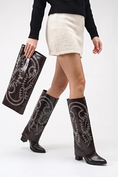 livens Women's Embroidered Detachable Leggings Boots