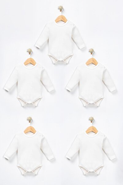 Baby Mii Uzun Kollu 5’li 0-9 Ay %100 Pamuk Bebek Body Pamuklu Kız Erkek Bebek...
