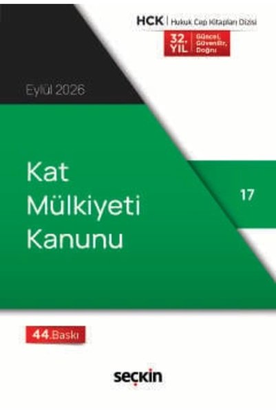 Seçkin Yayıncılık Kat Mülkiyeti Kanunu (Cep Kitabı)