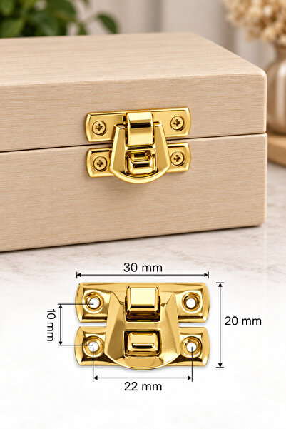 BRUEL Gold Yaylı Klips Küçük 30x20 mm – Tesbih Hobi Makyaj Pipo Puro Kutu Kilidi