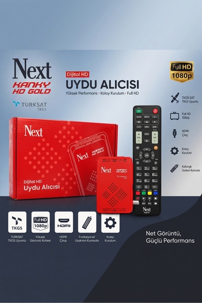 Genel Markalar Kanky HD Gold Full Set Mini Uydu Alıcısı - Kumanda, Adaptör, H...