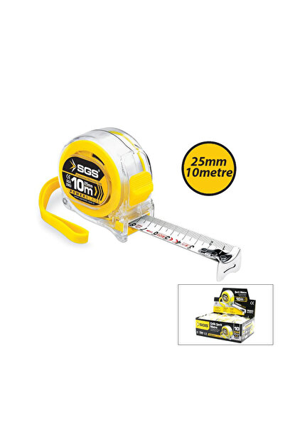 SS HOME CONCEPT 12 Pieces 10Mt X 25Mt Transparent Tape Measure with Stops