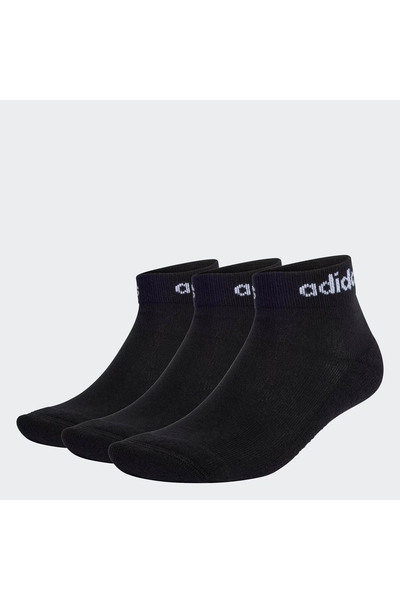 adidas Think Linear Чорапи до глезена 3 чифта Черно-бели Унисекс IC1305