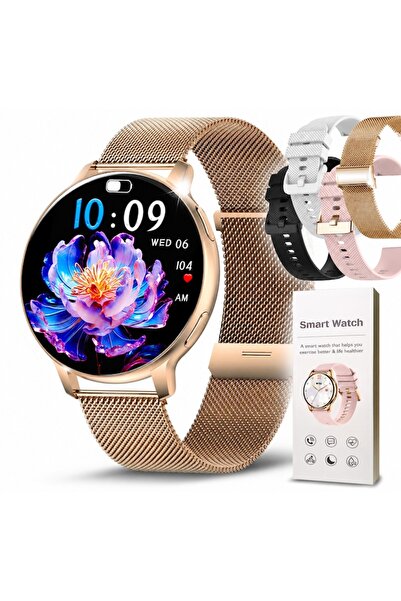 JG Smart Дамски смарт часовник, румънско меню, AMOLED, Bluetooth разговори и ...