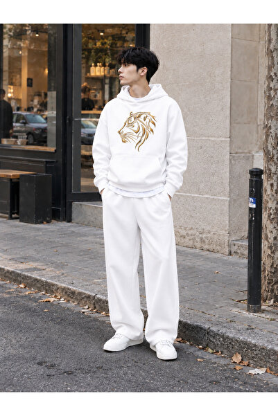 COMANCHERO Unisex Women's and Men's Lion Silhouette Printed Oversize Sweatshi...