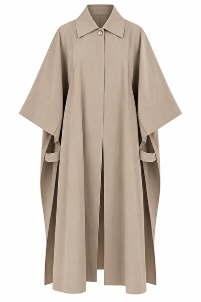 luzuze Women's Light Camel Cape Trench Coat