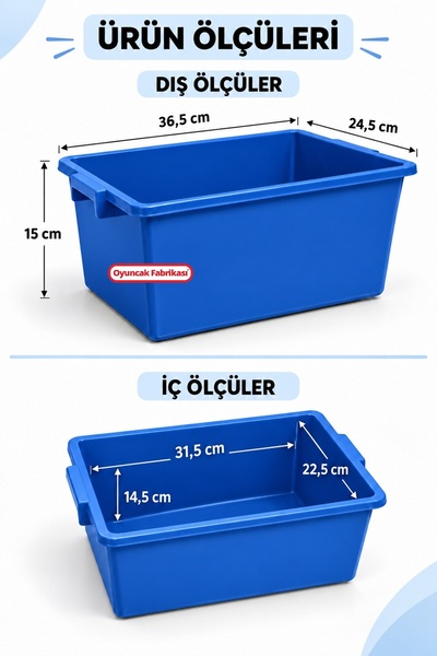 Oyuncak Fabrikası Anaokulu ve Kreş Tipi Plastik Oyuncak Saklama Kutusu-Kapaks...