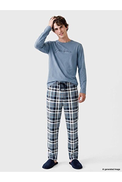 LC Waikiki Regular Fit Plaid Men's Pajama Set (W6)