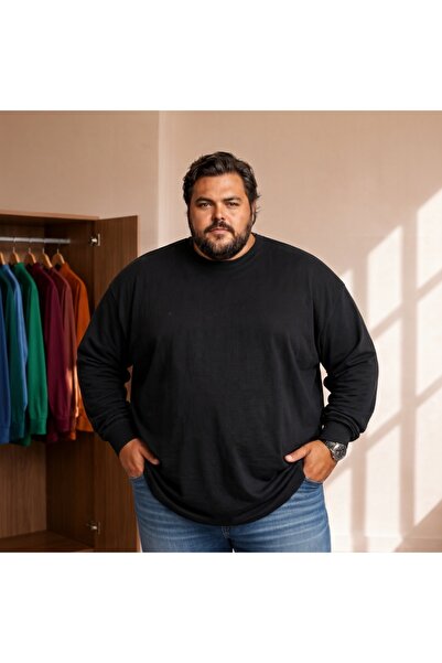 Erkek Büyük Beden Oversize 20/1 Penye Uzun Kollu Sweatshirt