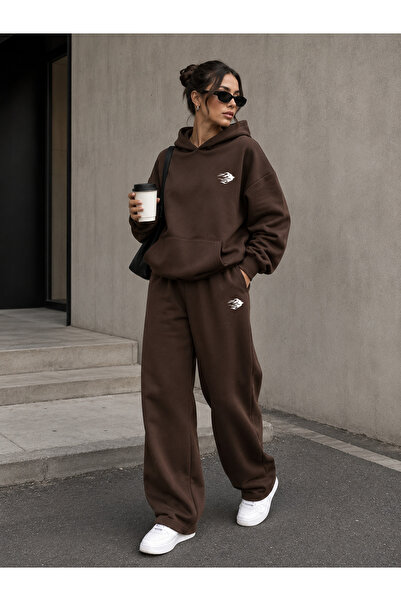 COMANCHERO Unisex Kadın Erkek Alev İzi Baskılı Oversize Kışlık Sweatshirt Ve ...
