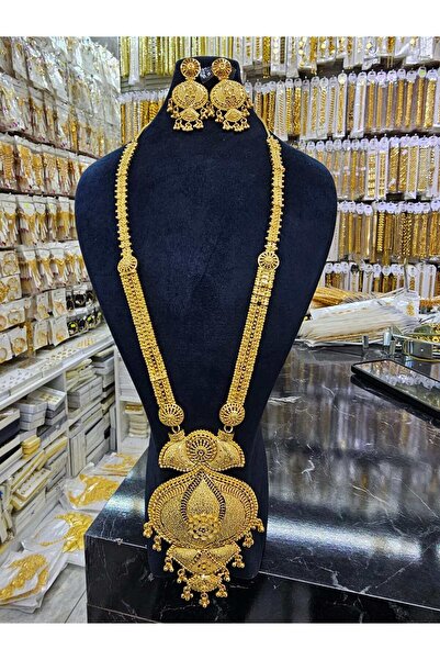 barisiva gold 22 AYAR ALTIN KAPLAMA HİNT KÖSTEK VE KÜPE SETİ ŞIK VE İNCE İŞÇİ...