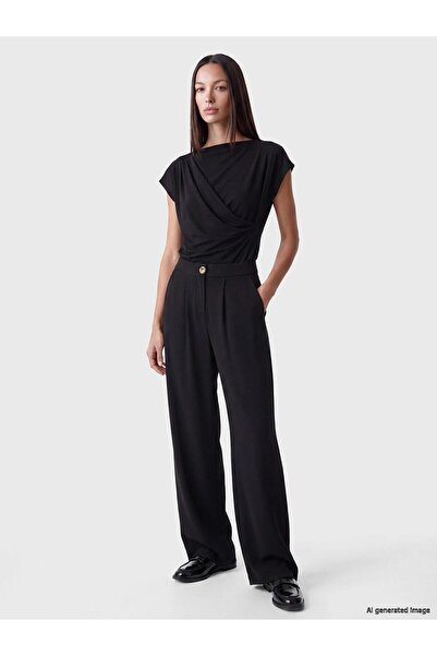 LC Waikiki Loose Fit Women's Pleated Fabric Trousers (W6)