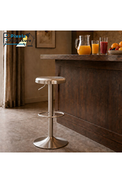 PixelsFurniture كرسي بار من بكسل الأثاث قابل للتعديل بتصميم عصري ونمط دوار بم...
