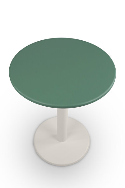 VOİ DESIGN Ploum Yuvarlak Mutfak ve Balkon Masası 60 cm - Metal Ayaklı, Yeşil...