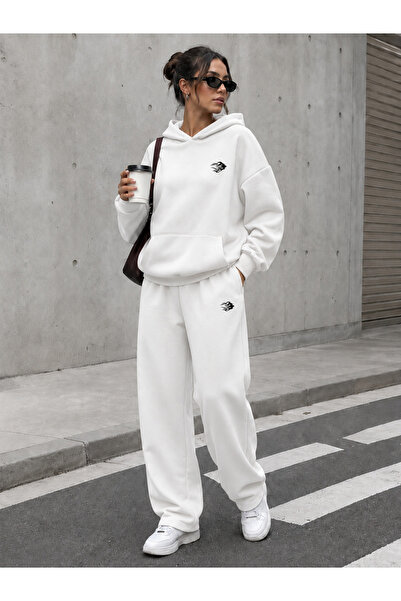 COMANCHERO Unisex Γυναικεία και Ανδρικά Σετ Φούτερ με Στάμπα Φλόγας και Φαρδι...