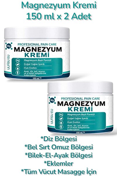 ULFİSU COSMETİCO Magnezyum Kremi 150 ml 2 ADET - MaGnePlus Magnezyum Kremi 15...