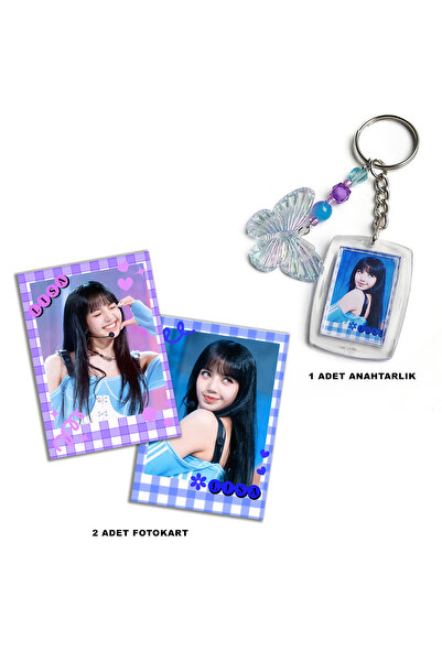 Genel Markalar Blackpink Lisa Fotokart Anahtarlık Set 2 Adet kartla birlikte