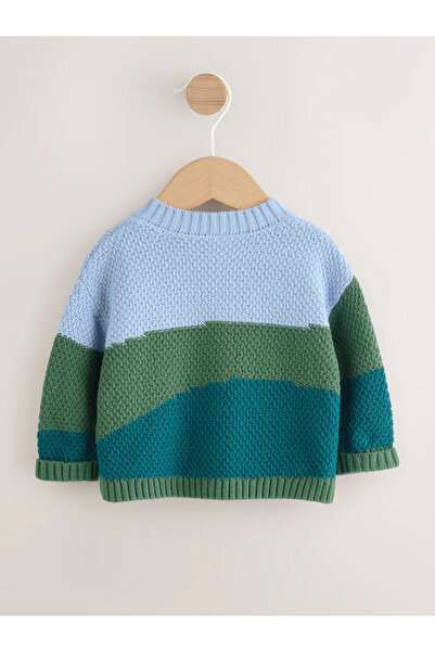 Next Baby Organic Cotton Blue/Green Color Animal Embroidered Cardigan Alyh53598