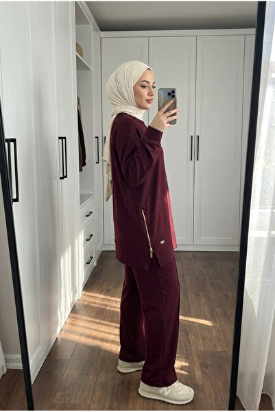 Kirazca Butik Women's Modal Fabric Double Side Zipper Long Tunic Pants Double...