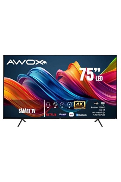 AWOX B227500 4K Ultra HD 75" 190 Ekran Uydu Alıcılı Smart LED TV