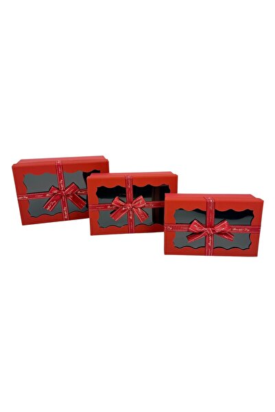 Ambalaje Flori Online Set 3 Cutii Dreptunghiulare cu Capac Transparent Beauti...