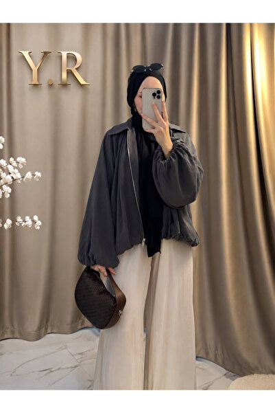 THEK BUTİK FERMUARLI OVERSIZE BOMBER CEKET