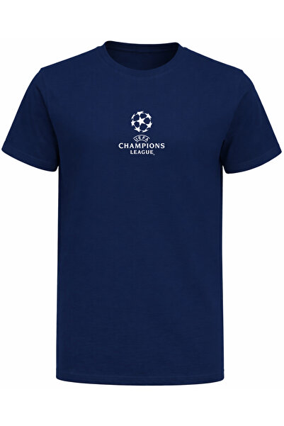 Efendioğlu Design Champions League Printed Cotton T-Shirt with Small Written ...